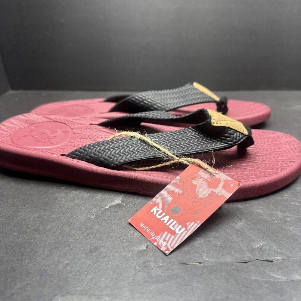 KuaiLu Mens Flip Flops Arch Support Comfortable Waterproof Open Toe Summer Beach